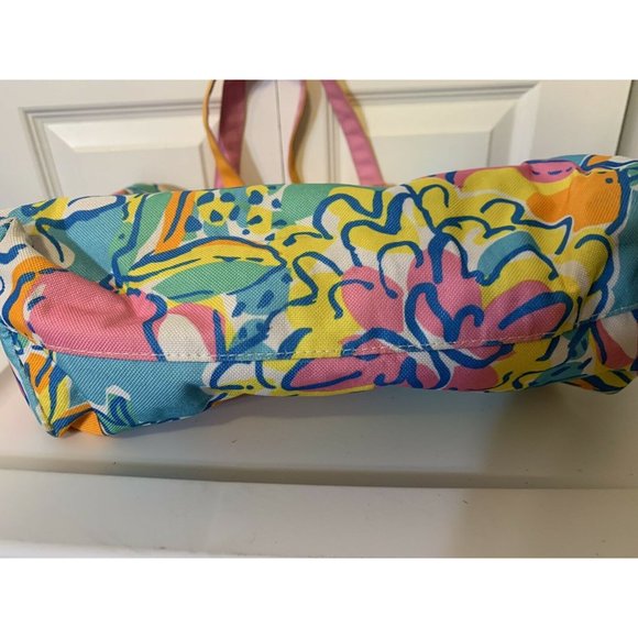 Lilly Pulitzer For Estee Lauder Collab Floral Print Shoulder Tote Shopping Bag - Picture 7 of 10